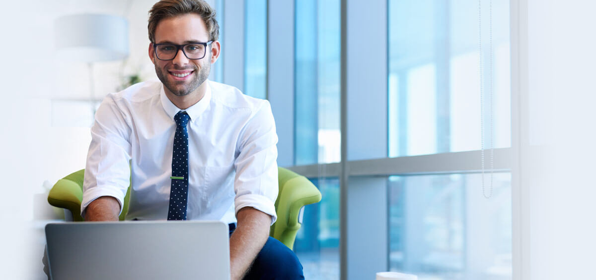 Man using laptop